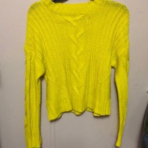 Yellow Cropped Sweater